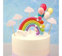 VEYLIN Kit di 12 topper per torta arcobaleno a forma di nuvola, decorazione per torte per bambini, per feste di compleanno e baby showr