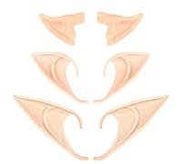 VEYLIN - Orecchio da elfo in lattice, 3 paia di orecchie da elfo a punta, morbide per Halloween, Natale, cosplay