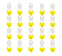 VeYocilk 20 lucchetti dell'amore da 8,9 cm, 50 mm, a forma di cuore giallo, con chiavi per gli amanti del matrimonio, San Valentino, anniversario, viaggi (con chiave)