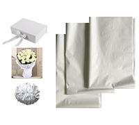 VEZODEK - Carta velina da imballaggio | 30 fogli da 50 x 75 cm per fiori, matrimoni, sacchetti regalo, artigianato, Natale, pompon (bianco, 30 fogli da 50 x 75 cm)