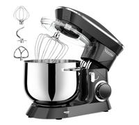 Vezzio Impastatrice Planetaria Impastatrice Elettrico 8.5 Litri Robot da Cucina Multifunzione 6 Velocità Include ciotola in acciaio inossidabile, frusta, gancio per impastare (Nero)