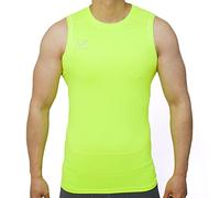 vf VFIT per Uomo T-Shirt Senza Maniche Sport Compressione Traspirante Gilet Sportivo ad Asciugatura Rapida Top Fitness Corsa Calcio Basket Palestra Allenamento Crossfit(L,Fluorescente)
