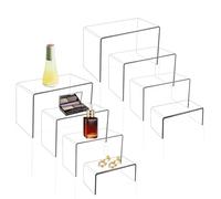 VFANDV 8 Pezzi Espositore in Acrilico Trasparente, Alzate per Espositori Gioielli 4 Dimensioni Scaletta Esposizione Espositore Vetrina per Esposizione Cupcakes Dessert Modellismo Collezione Profum