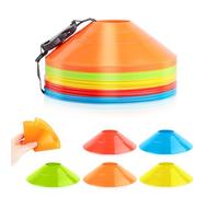 VFANDV Coni da Allenamento, Rotondi Cinesini per Allenamento 5 Colori Cinesini per Allenamento Calcio, Kit Allenamento Calcio per l'Allenamento del Calcio e Marcatura del Campo (Colorato 50P)