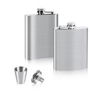 VFANDV Fiaschetta Tascabile 2 Pezzi, 4/8oz Set di Fiaschette in Acciaio Inossidabile 2 Fiaschette 1 Lmbuto e 1 Bicchieri da Vino Fiaschetta Portatile Fiaschetta per Liquori per Campeggio (4oz/112ml)