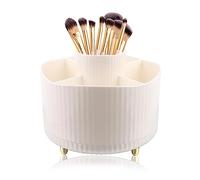VFANDV Organizzatore di Trucco, 360°Ruota 5 Scomparti Porta Trucchi Rotante Contenitori per cosmetici Multifunzione Makeup Organizer (bianco)