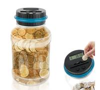 VFANDV Salvadanaio Elettronico Digitale 1.8L, Digitale Salvadanaio Euro Counter con Display LCD Automatico Coin Counting Soldi Scatola Sicuro Moneta Risparmio Contanti per Adulti e Bambini