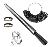 VFANDV Set di 4 Pezzi Misuratori per Anelli, Strumento Calibro per la Misurazione degli Anello Scala di Misure Dimensione da Dito Misuratore di Anelli Professionale per Taglie Standard di EU US UK