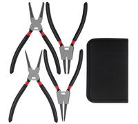 VFANDV Set Pinze per Anelli di Sicurezza, 4 Pezzi Dritti Pinza Seeger con Maniglie Antiscivolo Piegati Pinza Seeger Maniglie Antiscivolo Pinze per Anelli di Sicurezza Set per Interni Esterni