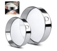 VFANDV Setaccio Farina, 15CM+20CM Rotondo in Acciaio Inossidabile Setaccio Farina, Setaccio da Cucina 60 Maglie Fine Setaccio per Farina Professionale