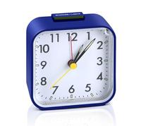 VFANDV Sveglia Analogica Silenziosa senza Ticchettio, Sveglia al Quarzo Sveglie da Comodino Analogica con Funzione Snooze e Luce, Sveglia Viaggio Allarme Portatile per la Casa e L'ufficio (Blu)