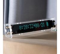 VFD, orologio da scrivania a 16 cifre, con display fluorescente a vuoto con animazione a flip, commutazione font, sincronizzazione NTP, dimmerabile, cronometro e funzione conto alla rovescia, per casa