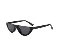 VFDHN Occhiali da sole a forma di mezza luna Cat Eye piccoli da donna, Nero-grigio, UV Protection, Semi-rimless, Donna - Adulto, Donne