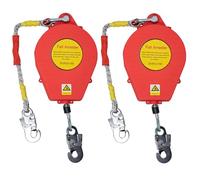 VFDZ Dispositivo Anticaduta Retrattile Certificato, 200kg Imbracatura di Sicurezza Anticaduta Tetto Rosso, 10 m Dispositivo Retrattile di Sicurezza Anticaduta Tetto/Lavoro Aereo (Rosso - 2 Pezzi,10m)