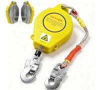 VFDZ Dispositivo Anticaduta Retrattile Certificato, 3-20m Imbracatura di Sicurezza Anticaduta, 150kg Dispositivo Sicurezza Anticaduta con Gancio Autobloccante per Tetto, Carico 150kg(Giallo,15m)