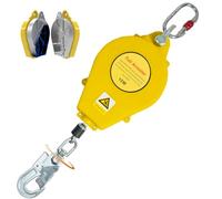 VFDZ Dispositivo Anticaduta Retrattile Certificato, Imbracatura di Sicurezza Anticaduta Tetto Verde/Giallo, 150kg Dispositivo Retrattile di Sicurezza Anticaduta Tetto/Lavoro Aereo(Giallo,10 Metri)