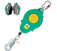 VFDZ Dispositivo Anticaduta Retrattile Certificato, Imbracatura di Sicurezza Anticaduta Tetto Verde/Giallo, 150kg Dispositivo Retrattile di Sicurezza Anticaduta Tetto/Lavoro Aereo(Verde,10 Metri)