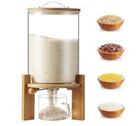 VFDZ Rice Dispenser, Contenitori per Riso Vetro con Misurino (Size:8L)