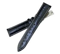 VFEBTSD Cinturino for orologio compatibile con Patek Philippe AQUANAUT in pelle nera marrone blu colorato(Black white,22MM_ROSEGOLD BUCKLE)