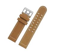 VFEBTSD Cinturino for orologio da uomo in pelle color cachi, compatibile con Hamilton Khaki Aviation H77616533 H70615733, 20 mm, 22 mm, marrone scuro(Khaki-silver,22mm)
