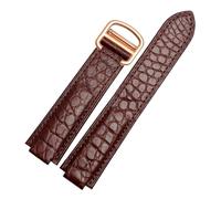 VFEBTSD Cinturino for orologio in pelle di coccodrillo compatibile con Cartier Blue Balloon WSBB0025 W69012Z4 18-11 mm 20-12 22-14 cinturino convesso for uomo e donna(Brown-rosegold,22-14-mm)