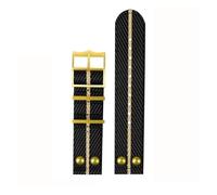 VFEBTSD Cinturino for orologio retrò con rivetti in nylon for Tudor, bronzo, rame, fiore, impermeabile, scudo nero, cinturino for oro 22 mm(A30 Gold buckle)