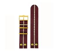 VFEBTSD Cinturino for orologio retrò con rivetti in nylon for Tudor, bronzo, rame, fiore, impermeabile, scudo nero, cinturino for oro 22 mm(A23 Gold buckle)