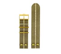 VFEBTSD Cinturino for orologio retrò con rivetti in nylon for Tudor, bronzo, rame, fiore, impermeabile, scudo nero, cinturino for oro 22 mm(A24 Gold buckle)