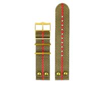 VFEBTSD Cinturino for orologio retrò con rivetti in nylon for Tudor, bronzo, rame, fiore, impermeabile, scudo nero, cinturino for oro 22 mm(A25 Gold buckle)