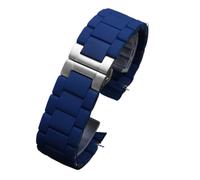 VFEBTSD Cinturino in acciaio rivestito in gomma siliconica compatibile con bracciale Armani AR5889/5890/5905/5920/5906 Cinturino for orologio da uomo da 23 mm e da donna da 20 mm(Blue-silver,20mm)