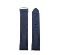 VFEBTSD Cinturino in gomma di nylon, 20 mm, 21 mm, compatibile con Omega compatibile con Seamaster 300 Planet Ocean 600, fibbia pieghevole blu (blu blu, 20 mm, fibbia dorata)