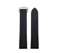 VFEBTSD Cinturino in gomma di nylon da 19 mm, 20 mm, 21 mm, 22 mm, compatibile con Omega compatibile con Speedmaster Moonwatch Seamaster cinturino con fibbia pieghevole a punta (nero nero, 21 mm