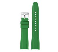 VFEBTSD Cinturino in gomma e silicone compatibile con Citizen compatibile con Rolex con estremità curva ad arco(Green,19mm)