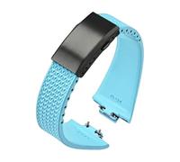 VFEBTSD Cinturino in gomma Fluoro compatibile con Tissot PRX Series Super Player 35mm 40mm FKM da donna e uomo fibbia pieghevole a sgancio rapido 11mm 12mm(Light blue Black,12mm)