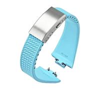 VFEBTSD Cinturino in gomma Fluoro compatibile con Tissot PRX Series Super Player 35mm 40mm FKM da donna e uomo fibbia pieghevole a sgancio rapido 11mm 12mm(Light blue Silver,11mm)