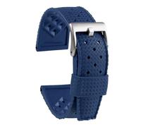 VFEBTSD Cinturino in gomma tropicale compatibile con cinturino for orologio Oris Seiko Citizen da 20 mm e 22, in silicone, for intelligente impermeabile(Blue-silver,20mm)