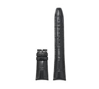 VFEBTSD Cinturino in pelle compatibile con IWC fibbia pieghevole, cinturino da polso sostitutivo in bovina for uomo e donna, accessori for orologi(Black 1 no buckle,21mm)
