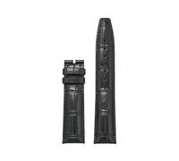 VFEBTSD Cinturino in pelle compatibile con IWC fibbia pieghevole, cinturino da polso sostitutivo in bovina for uomo e donna, accessori for orologi(Black 2 no buckle,21mm)