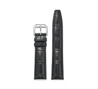 VFEBTSD Cinturino in pelle compatibile con IWC fibbia pieghevole, cinturino da polso sostitutivo in bovina for uomo e donna, accessori for orologi(Black Pin buckle,22mm)