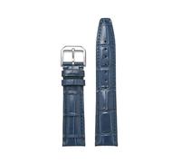 VFEBTSD Cinturino in pelle compatibile con IWC fibbia pieghevole, cinturino da polso sostitutivo in bovina for uomo e donna, accessori for orologi(Blue Pin buckle,21mm)