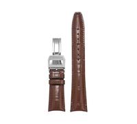 VFEBTSD Cinturino in pelle compatibile con IWC fibbia pieghevole, cinturino da polso sostitutivo in bovina for uomo e donna, accessori for orologi(Brown Folding buckle,20mm)