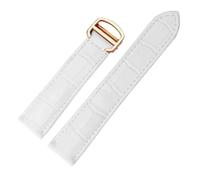 VFEBTSD Cinturino in pelle for orologio da 16 mm, 18 mm, 20 mm, 22 mm, compatibile con Cartier Solo for uomo e donna, cinturini di ricambio for orologi(White-gold,22mm)