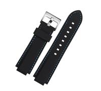 VFEBTSD Cinturino in silicone compatibile con cinturino for orologio Oris Aquis cinturino sportivo impermeabile in gomma nero convesso 22x12mm 24x11mm 24x12mm(Blue line-silver,24mm-12mm)