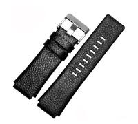 VFEBTSD Cinturino in vera pelle con bocca convessa 28X22mm 30X22mm compatibile con Diesel DZ1089 DZ1123 DZ1132 Cinturino for orologio Nero Marrone Bianco(Black-gold,28X22mm)