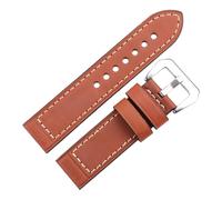 VFEBTSD Cinturino per orologio fatto a mano in pelle di vacchetta, design retrò, nero, marrone, rosso, adatto per orologi da 22 mm e 24 mm con chiusura a fibbia, 22mm, Acetato, Nessuna pietra preziosa