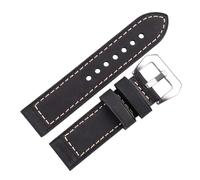 VFEBTSD Cinturino per orologio fatto a mano in pelle di vacchetta, design retrò, nero, marrone, rosso, adatto per orologi da 22 mm e 24 mm con chiusura a fibbia, 24mm, Acetato, Nessuna pietra preziosa