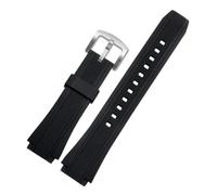 VFEBTSD Cinturino sportivo in gomma EF552 compatibile con cinturini Casio Edifice EF-552 Bracciale in silicone da uomo EF-552D-1A con fibbia in acciaio 25 * 20 mm(Black-silver)