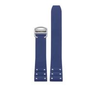 VFEBTSD Compatibile con Cartier Santos cinturino in silicone cinturino cinturino in gomma per cinturino impermeabile 21 millimetri nero blu Wristband, 21mm, Acetato, Nessuna pietra preziosa