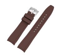 VFEBTSD Compatibile con cinturino for orologio Omega Swatch Co-branded Silicone Planet System Curved Rolex Water Ghost da 20 mm 22(Brown Silver,20mm)