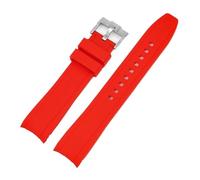 VFEBTSD Compatibile con cinturino for orologio Omega Swatch Co-branded Silicone Planet System Curved Rolex Water Ghost da 20 mm 22(Red Silver,22mm)